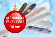 SET- Weihnachsfeile & Kunststoff-Case, Lnge 18 cm