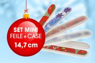 SET- Weihnachsfeile & Kunststoff-Case-Mini, Lnge 14,7 cm