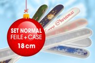 SET- Weihnachsfeile & Kunststoff-Case, Lnge 18 cm