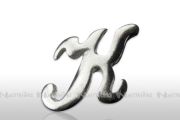 Einlege - Initial, silber - K