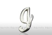 Einlege - Initial, silber - T