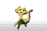 Motive ohne Cirkonia, 14 KT. Echtgold - Katze