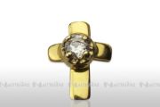 Motive mit Cirkonia, 14 KT. Echtgold - Kreuz