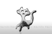 Nagel - Embleme, silber - Katze