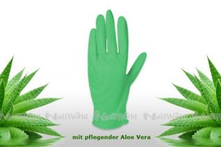Verde | Latex Einmalhandschuhe, geraute Oberflche, mit Aloe Vera - Gr. M  (mittel 7 -7 ) 