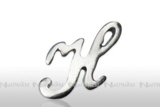 Einlege - Initial, silber - H