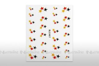 Nail Art Decals - Sterne schwarz/rot/gold