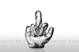 Nagel - Embleme, silber - Stinkefinger