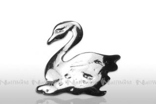 Nagel - Embleme, silber - Schwan geschlossen